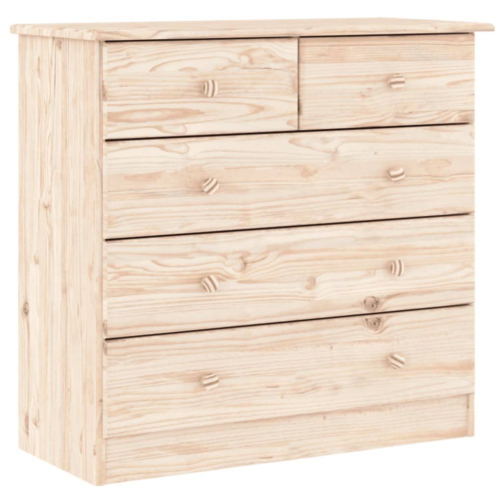 vidaXL Sideboard Highboard ALTA 77x35x165 cm Massivholz Kiefer (1 St)
