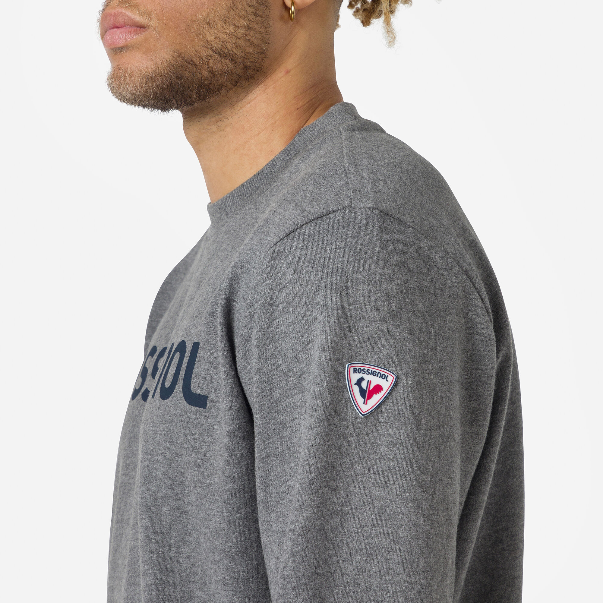 Sweat en coton à col rond Logo Homme