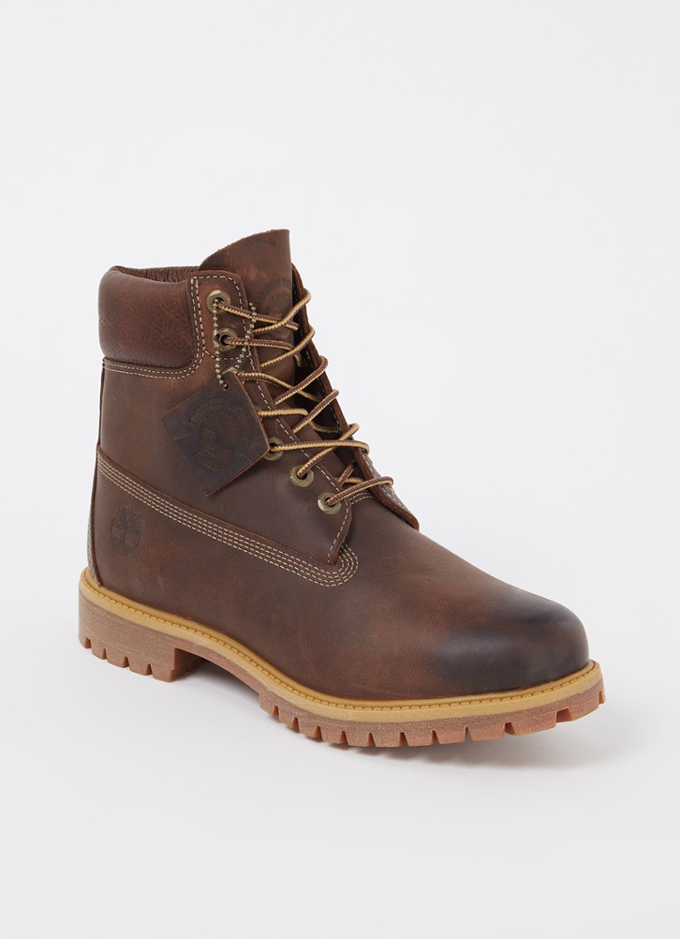 Ghete Timberland Premium din piele de 6 inch cu șireturi și logo
