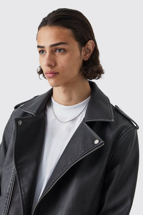 PU-Bikerjacke