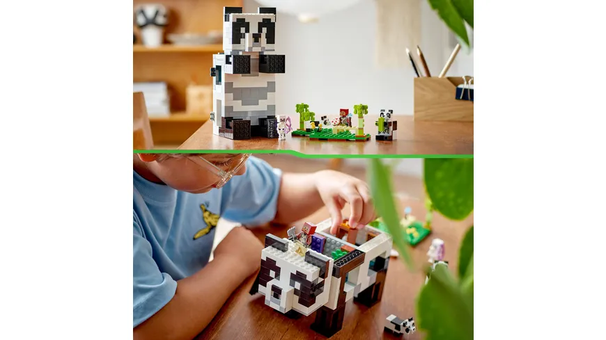 LEGO Minecraft 21245 Das Pandahaus Set, Spielzeug-Haus mit Skelett