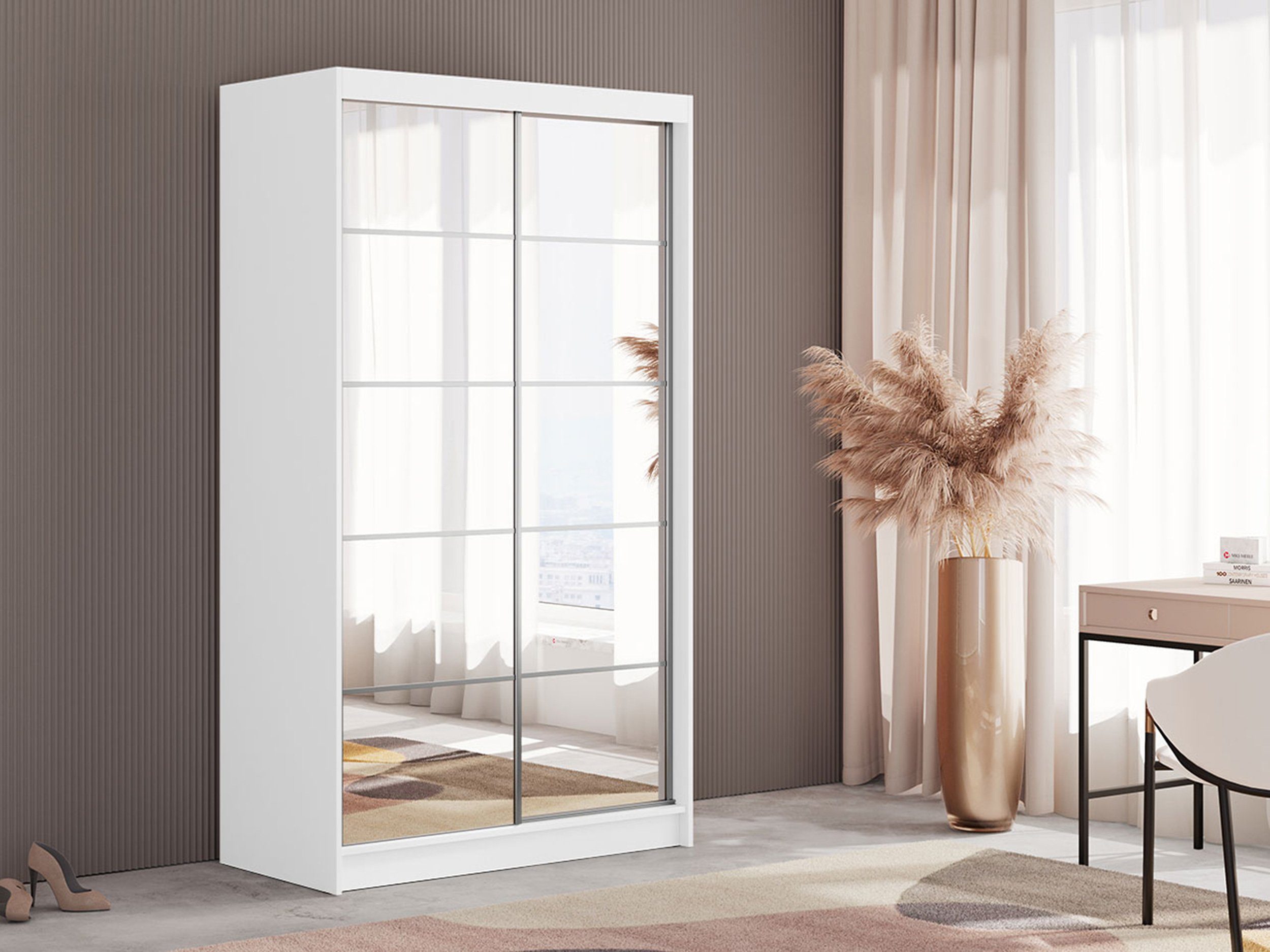 MKS MÖBEL Kleiderschrank Flores Schwebetürenschrank, Flurschrank, Schlafzimmerschrank