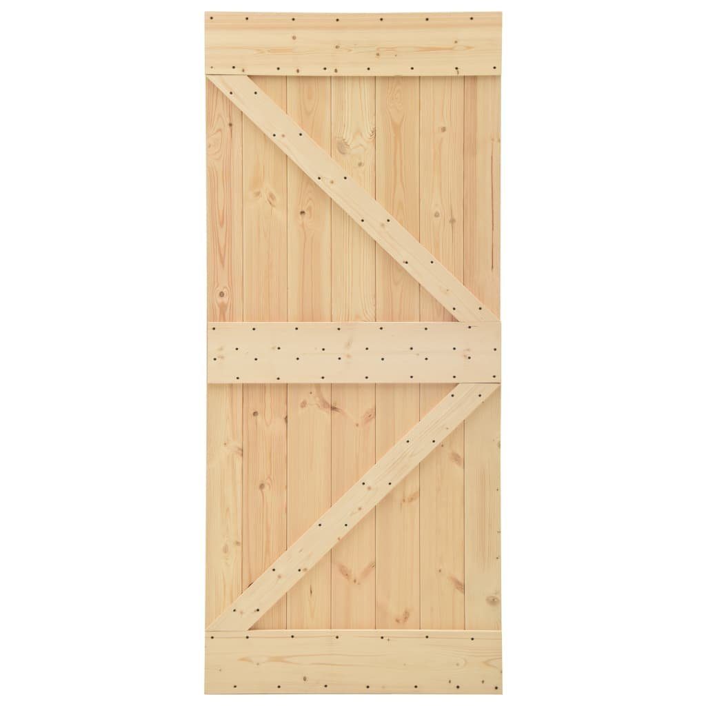 vidaXL Schiebetür Schiebetür mit Beschlag 90x210 cm Kiefer Massivholz (1-St)
