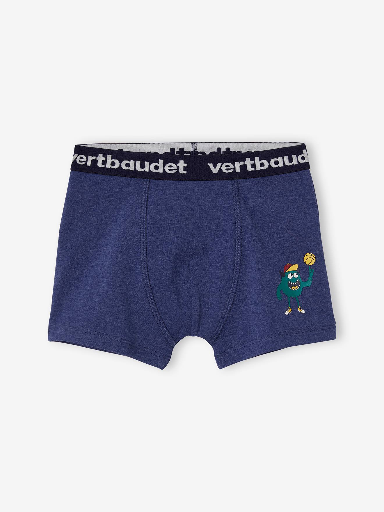 Lot de 5 boxers stretch garçon monstres lot marine