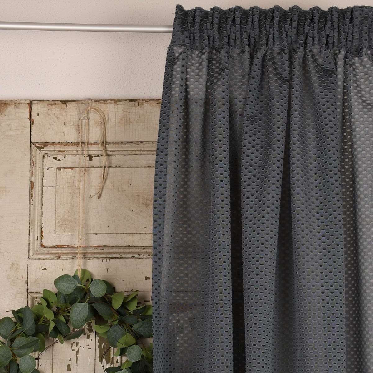 Meterware Rasch Textil Stores Punti Scherli Punkte anthrazit 300cm, halbtransparent, Kunstfaser, überbreit
