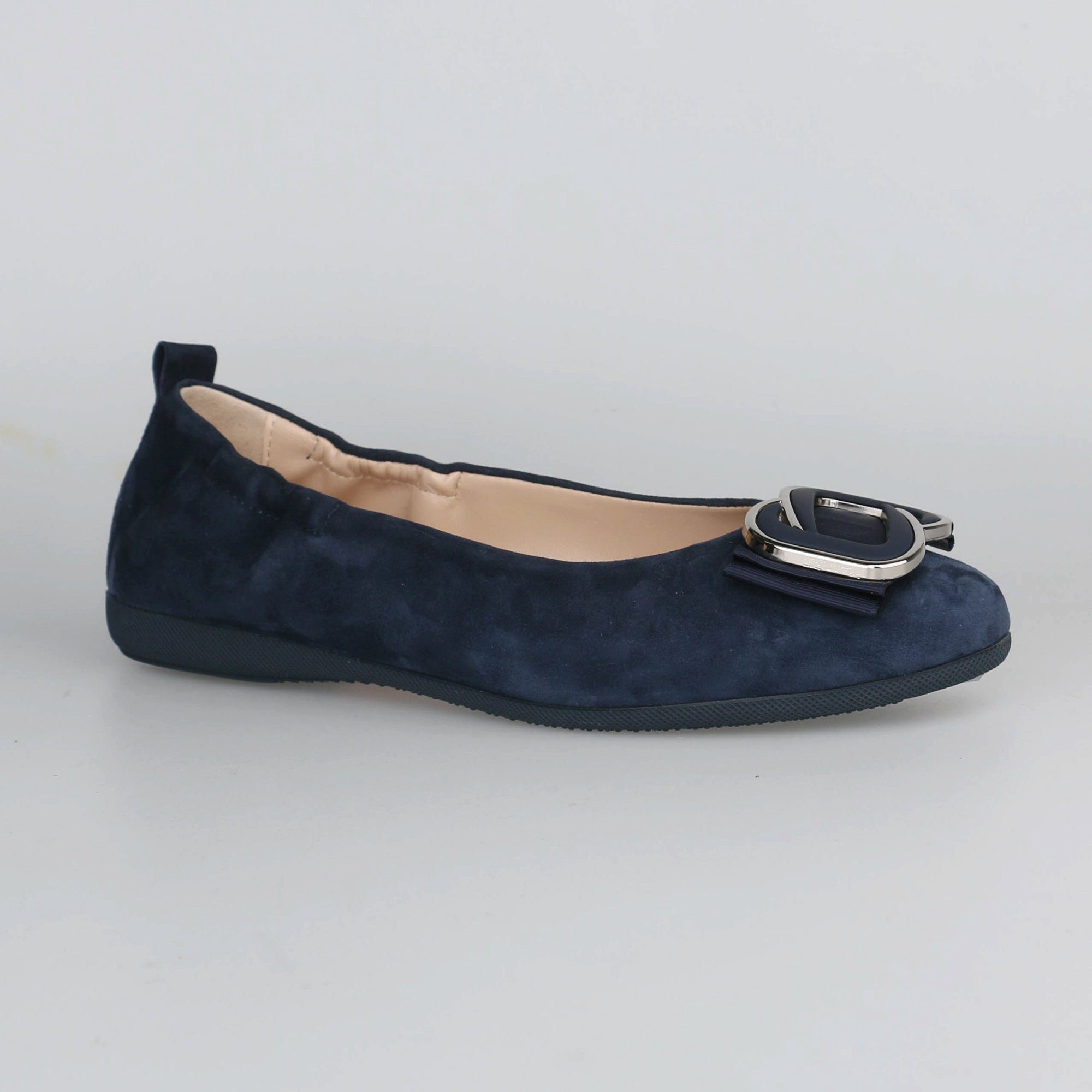 La Ballerina La Ballerina CAMBIO soft 6, Veloursleder, Blau Ballerina 2ei Schnallen im Lieferumfang, Trend Ballerinas 2024