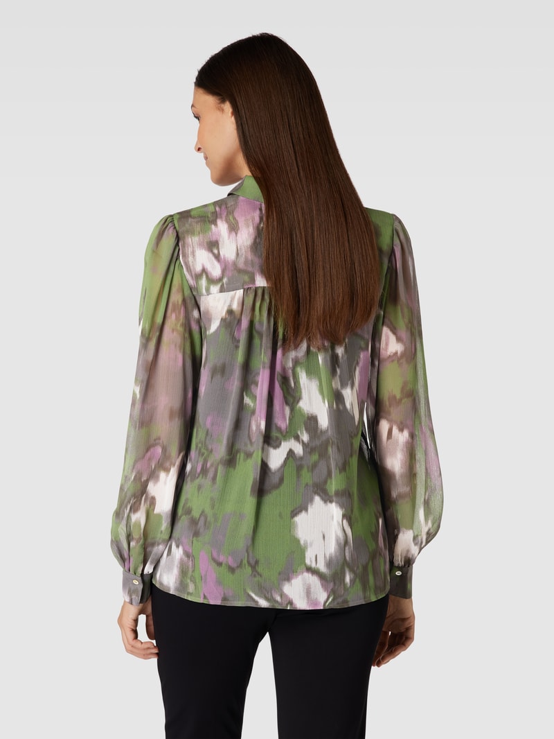Bluse mit Allover-Muster in grasgrün