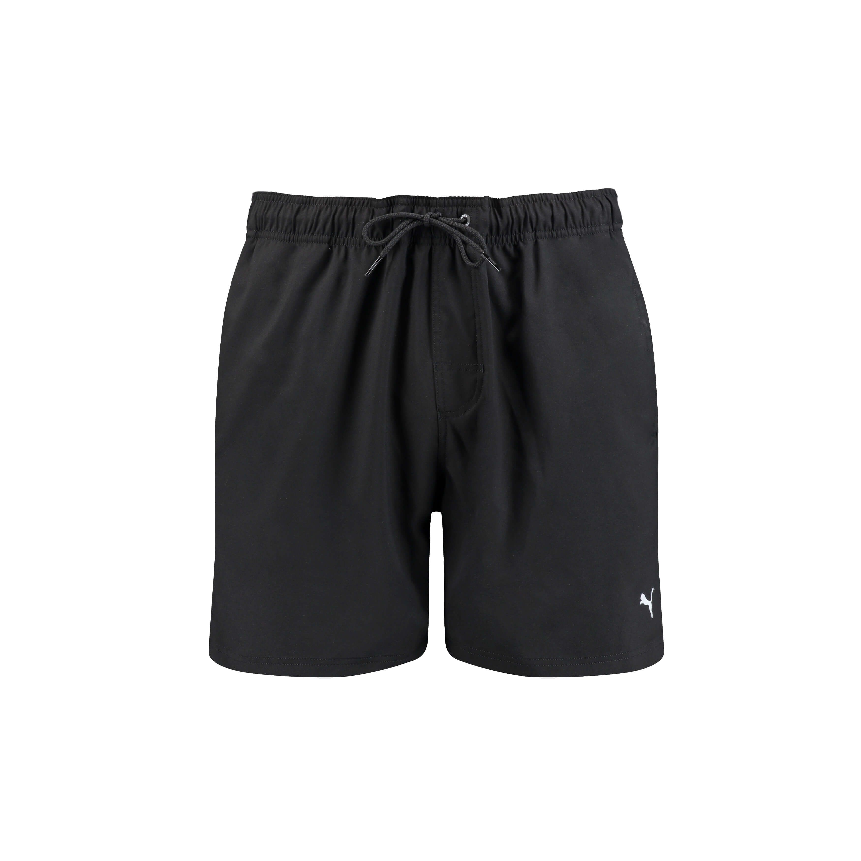 Puma mittellange schwarze Badehose