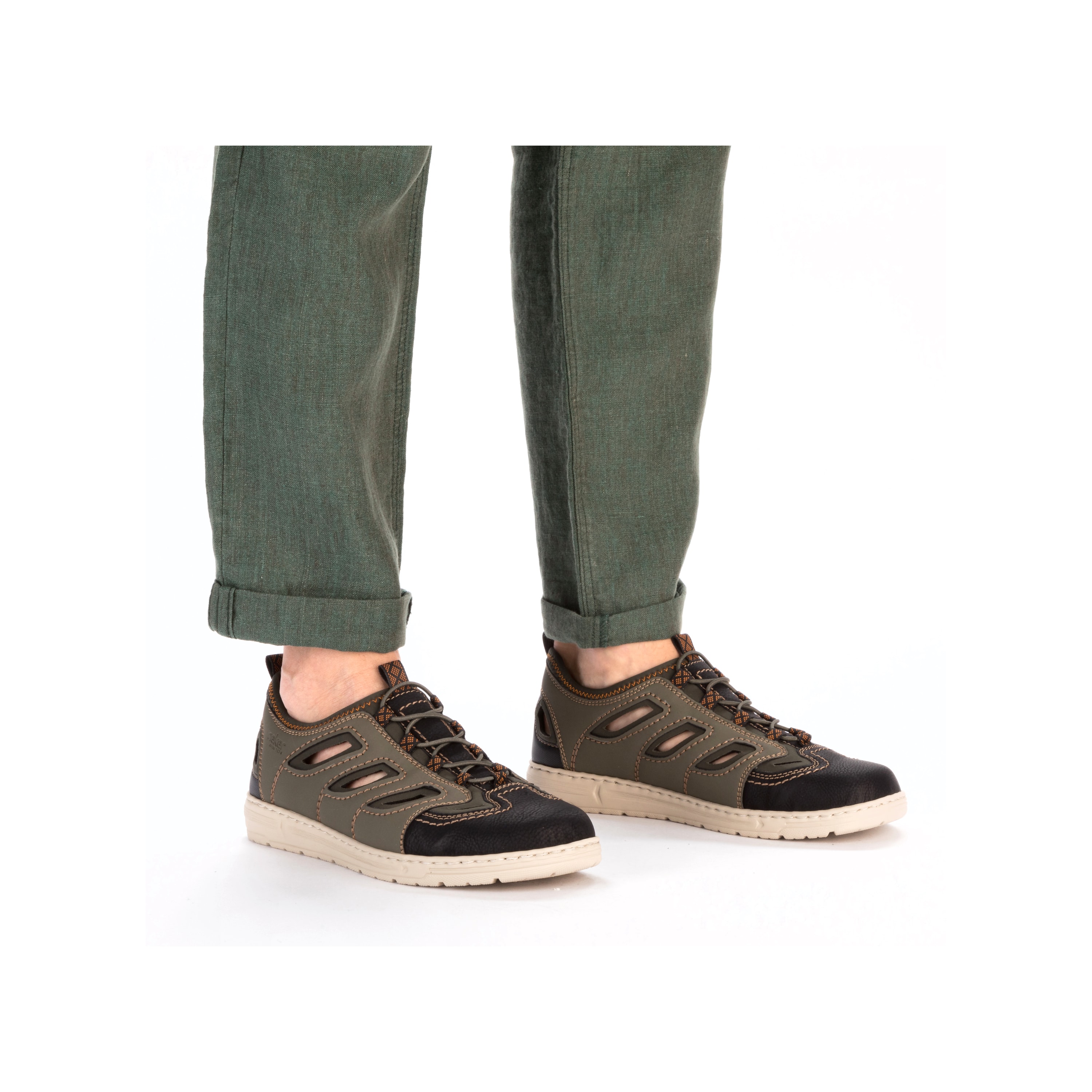 Rieker Herren Slipper grüngrau
