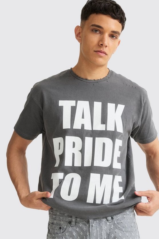 Boxy Talk Pride To Me Distressed T-shirt
