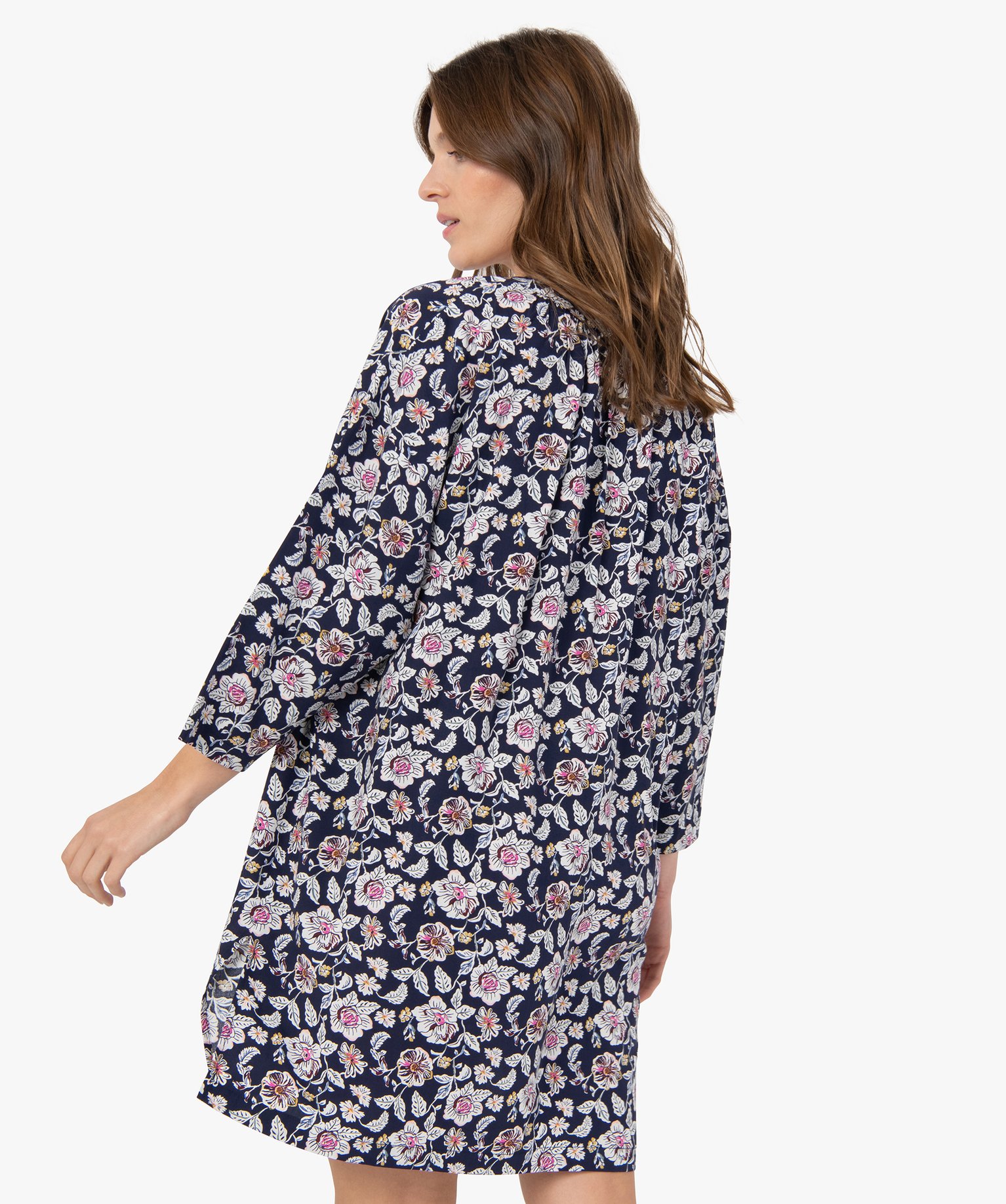 Chemise de nuit femme à manches 3/4 imprime | GEMO