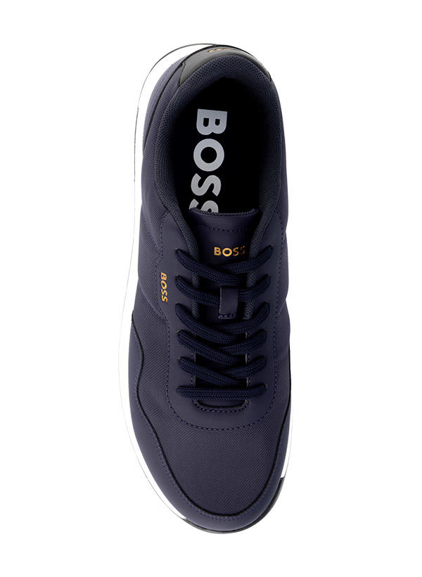 BOSS Black, Sneaker Titanium, Material-Mix, dunkelblau