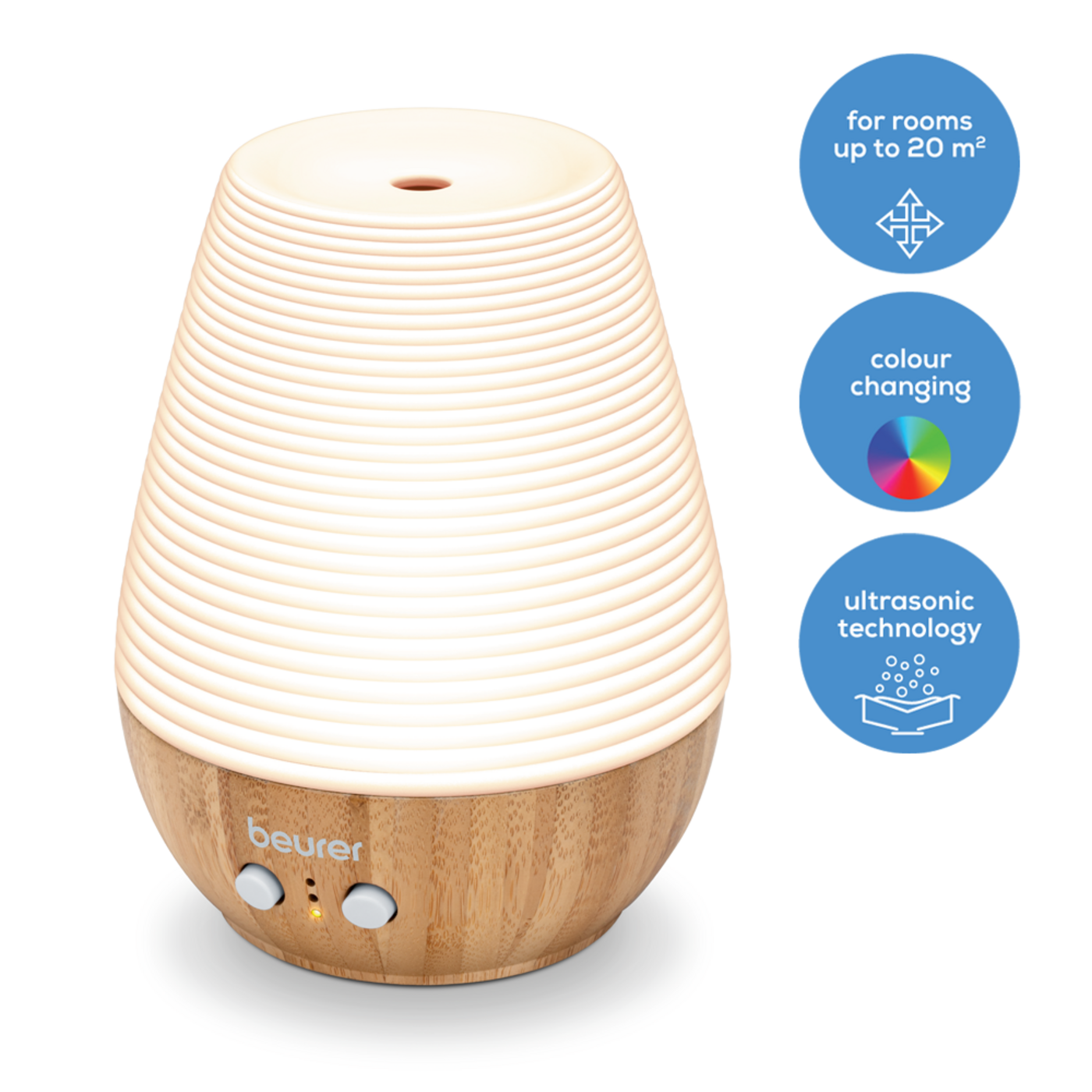 Beurer Aroma Diffuser LA 40 & Wasserlösliches Aromaöl Vitality-Entspannende Düfte auf Knopfdruck