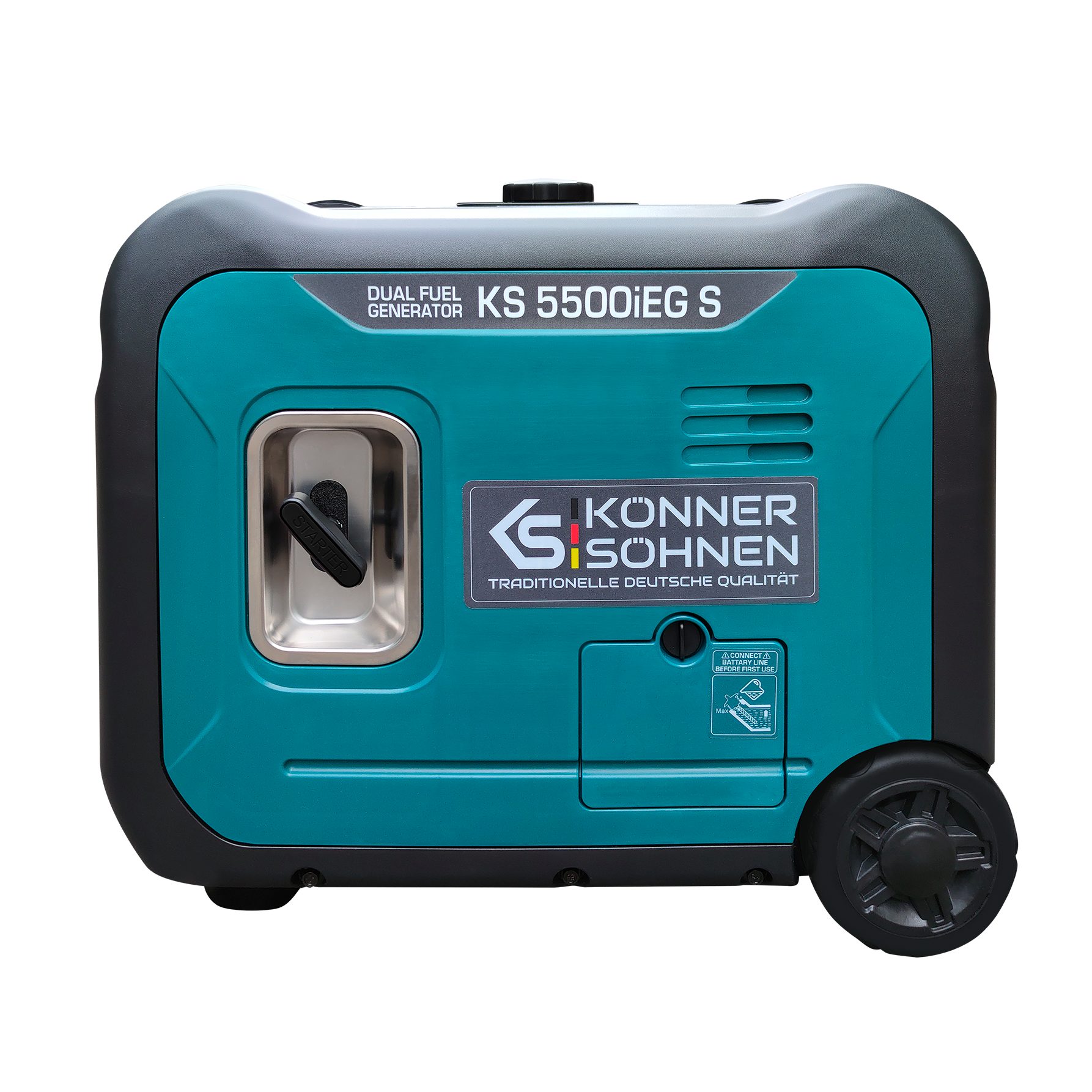 Könner & Söhnen Stromerzeuger KS 5500iEG S, 5,50 in kW, (Schallgedämmtes Gehäuse (66 dB Lpa 7 m), ECO-Modus, 1-tlg., Schuko-Steckdose 230 V, CEE-Steckdose 230V 32A), Kurzschluss- und Überlastschutz, Abgasnorm EURO V