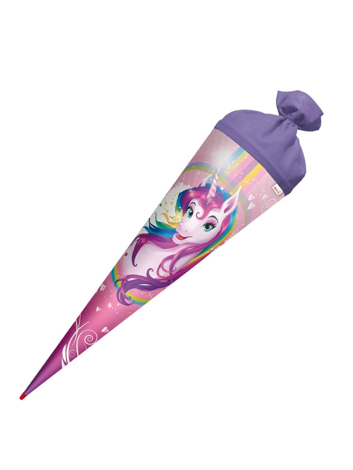ROTH Set Schultüte groß Einhorn-Portrait 70 cm mit LED-Schleife in Bunt günstig kaufen onesize