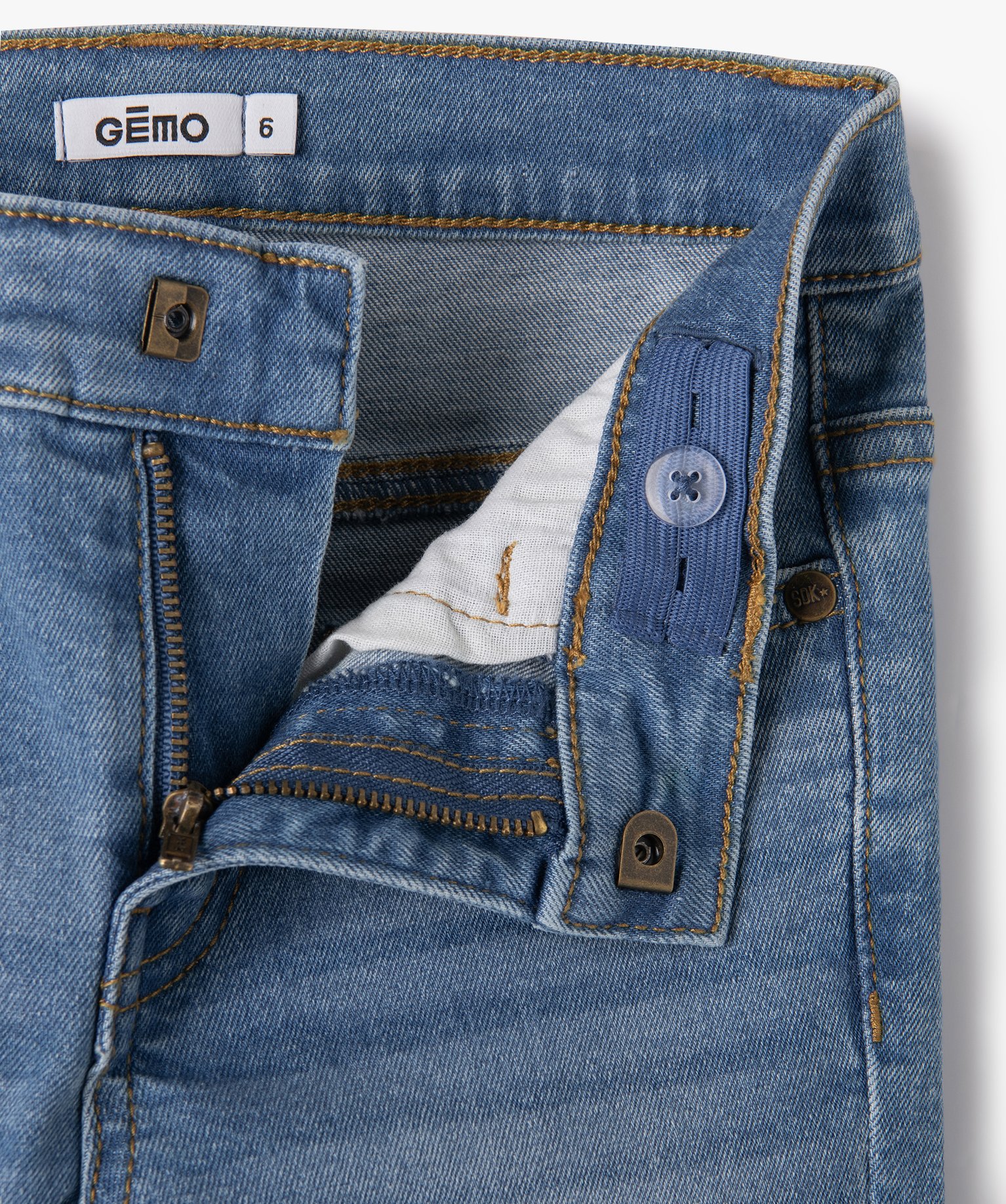 Jean coupe skinny extensible 5 poches Garçon stone | GEMO