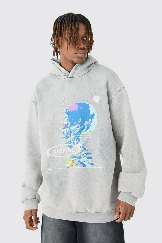 Tall Oversize Hoodie mit Print