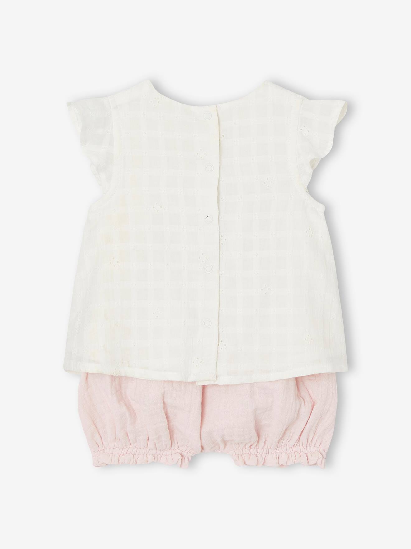 Vertbaudet Mädchen Baby-Set: Kleid & Shorts - rosa