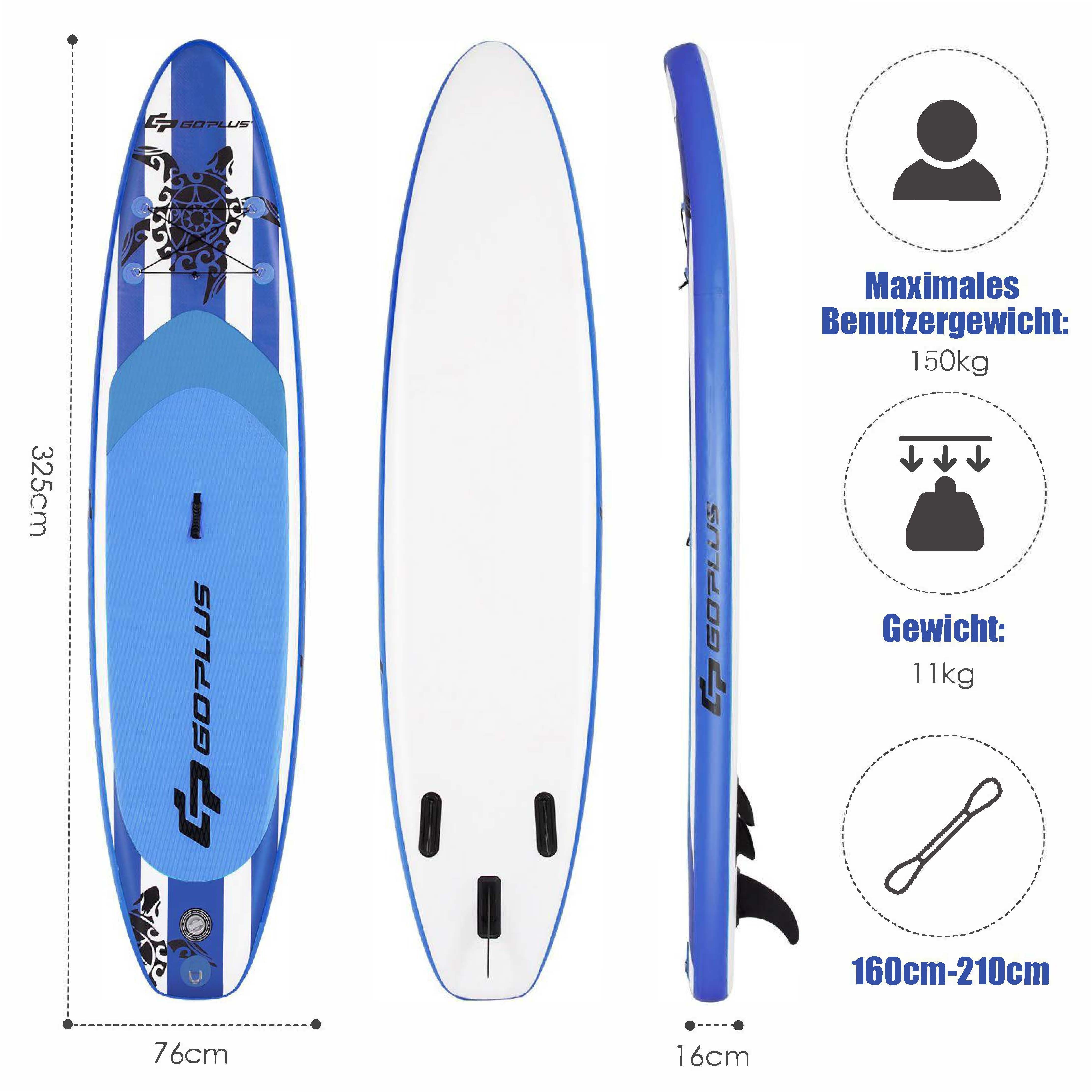 COSTWAY SUP-Board Stand Up Paddling Board, mit Paddel & Pumpe
