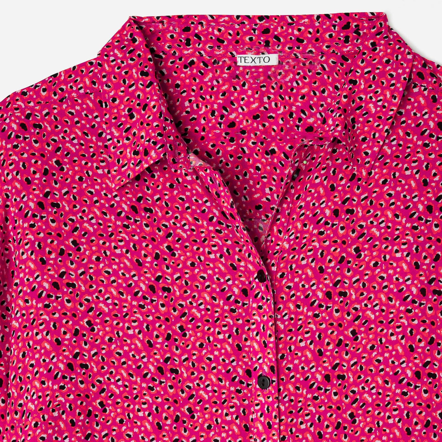 Chemise TEXTO fuchsia à motif léopard