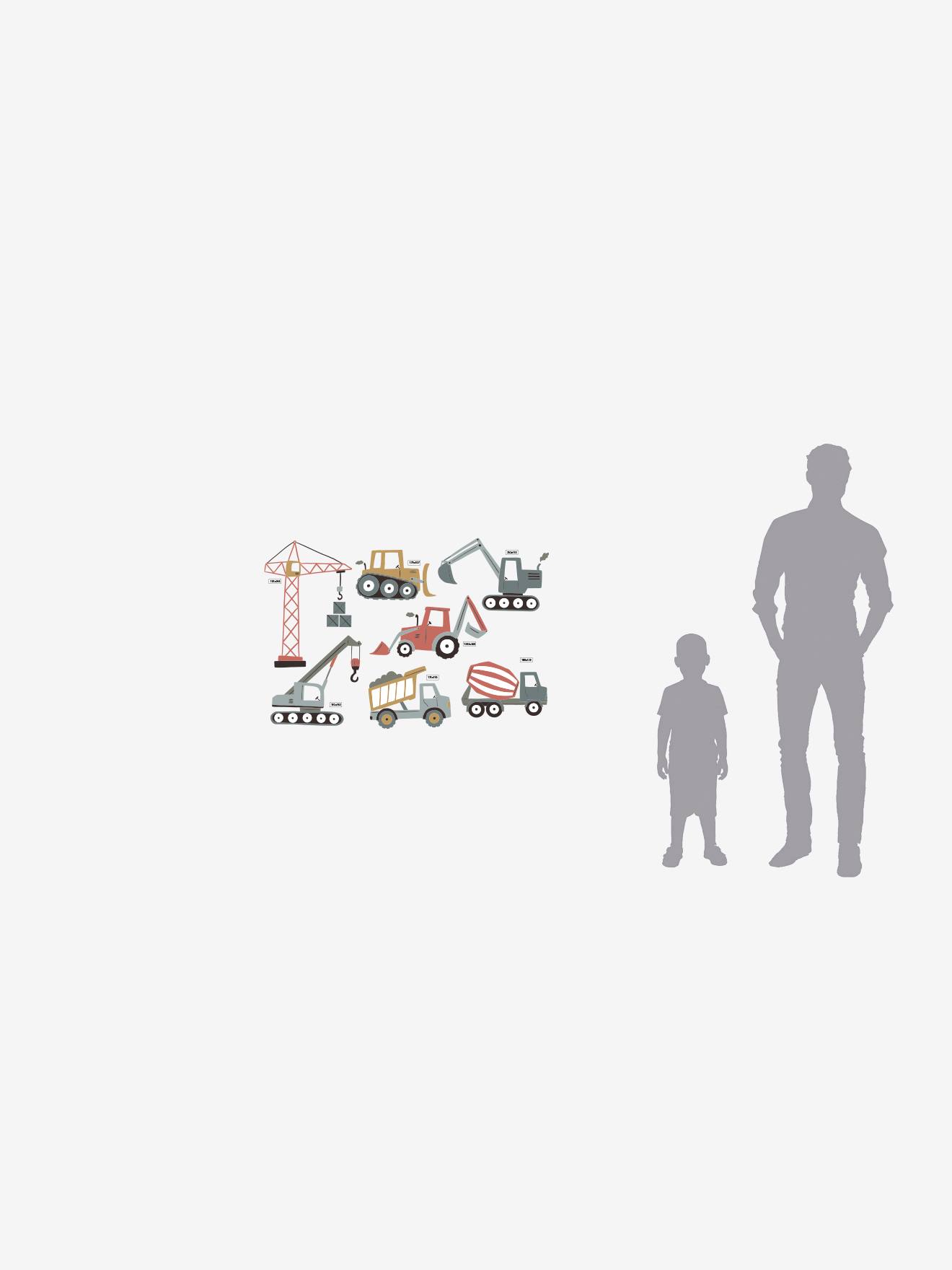 Stickers Engins de chantier rouge