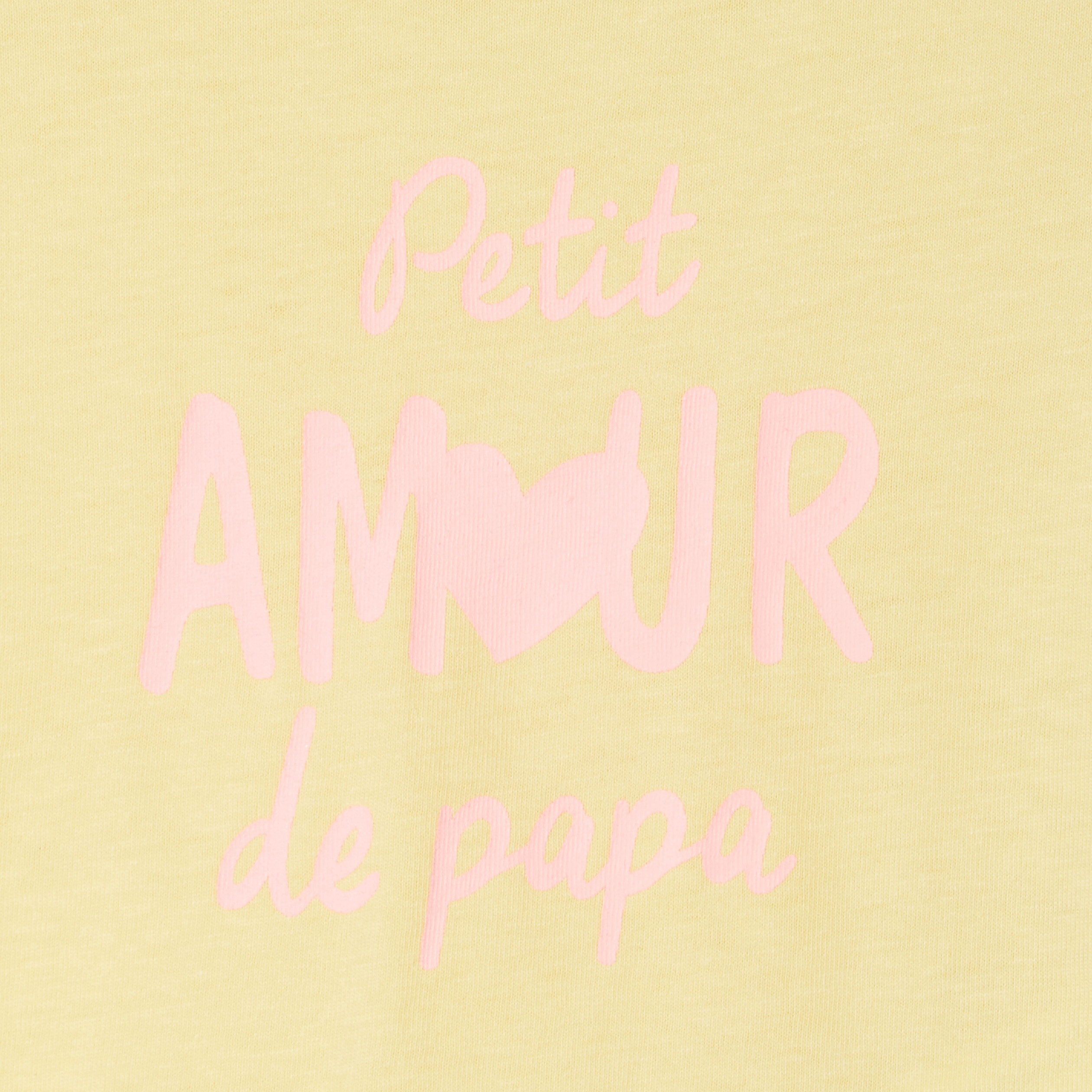 T-shirt manches courtes jaune clair bébé fille | La Halle