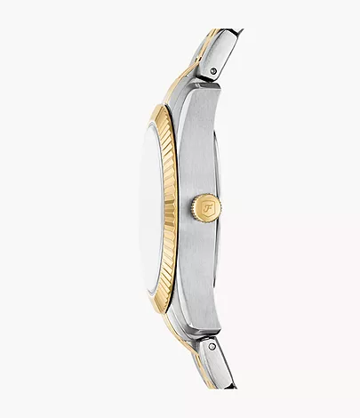 Fossil Uhr Scarlette 3-Zeiger-Werk Datum Edelstahl Bicolor