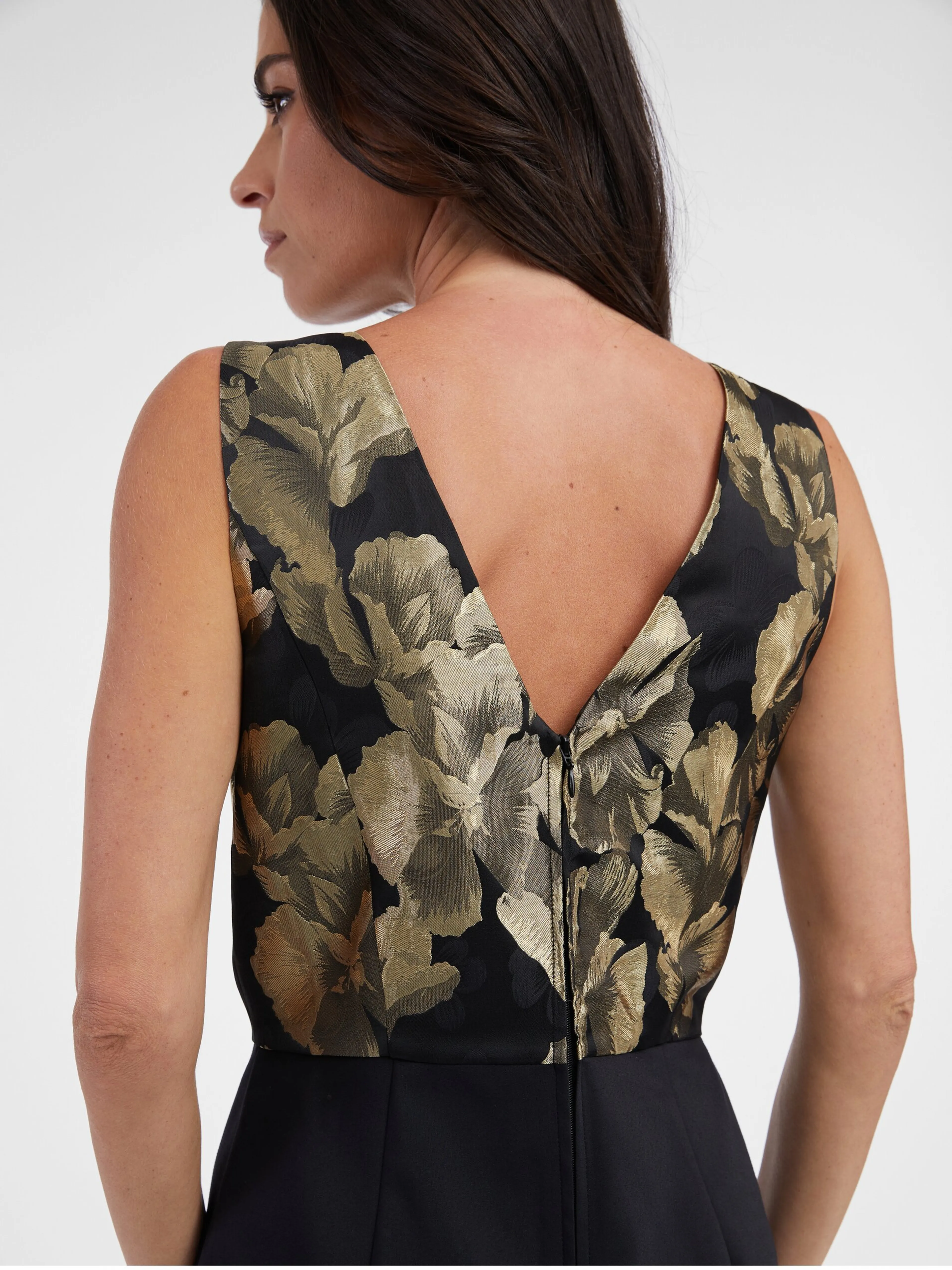 Gold-schwarzer Damen-Blumen-Jumpsuit ORSAY