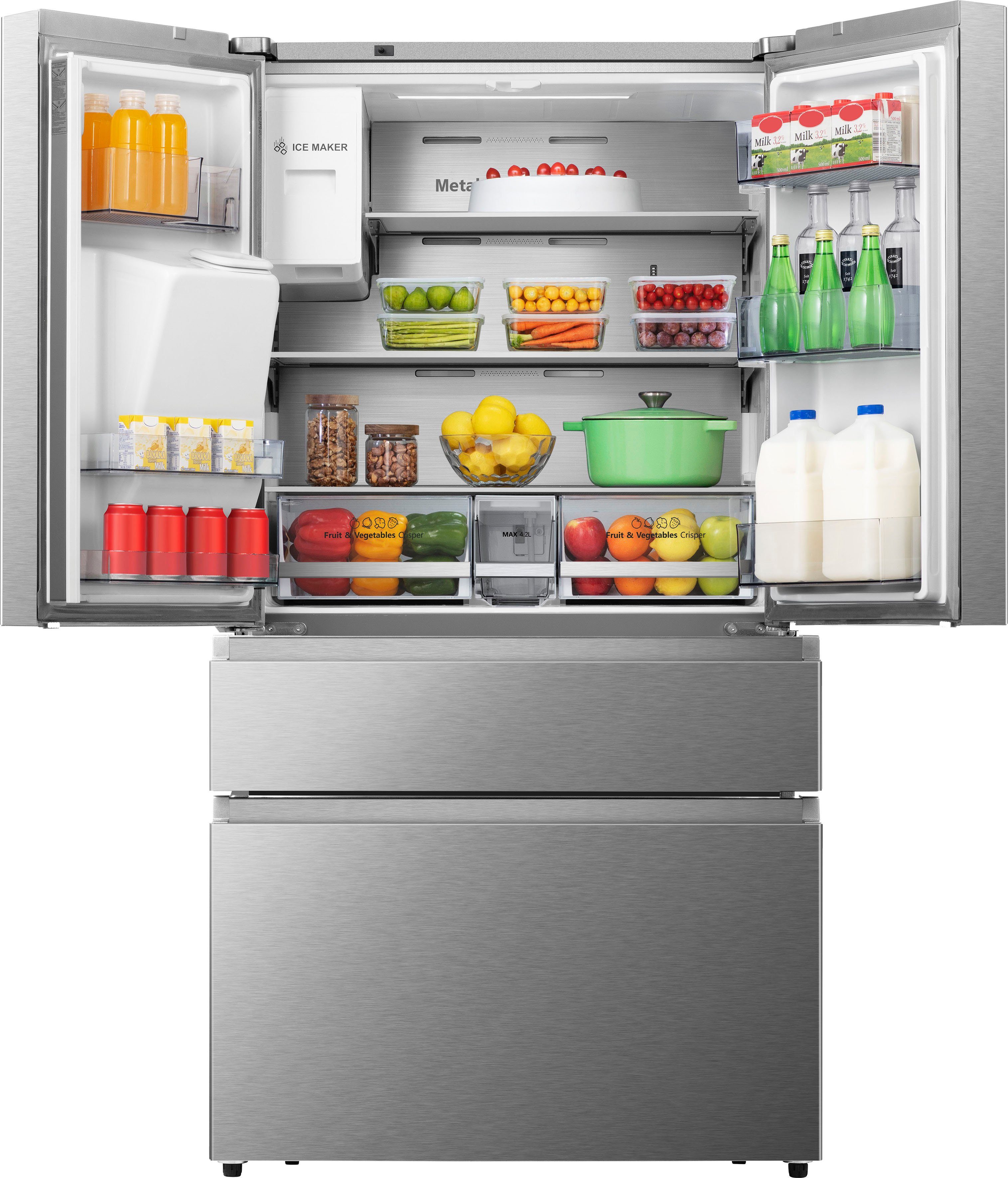 Hisense Kühl-/Gefrierkombination RF728N4SASE, 178,5 cm hoch, 91,4 cm breit