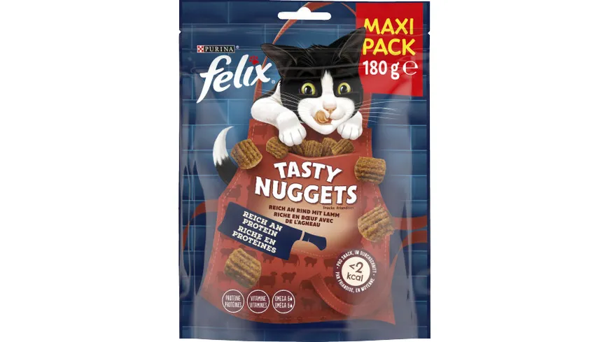 felix Tasty Nuggets Rind mit Lamm Katzensnacks 180 g