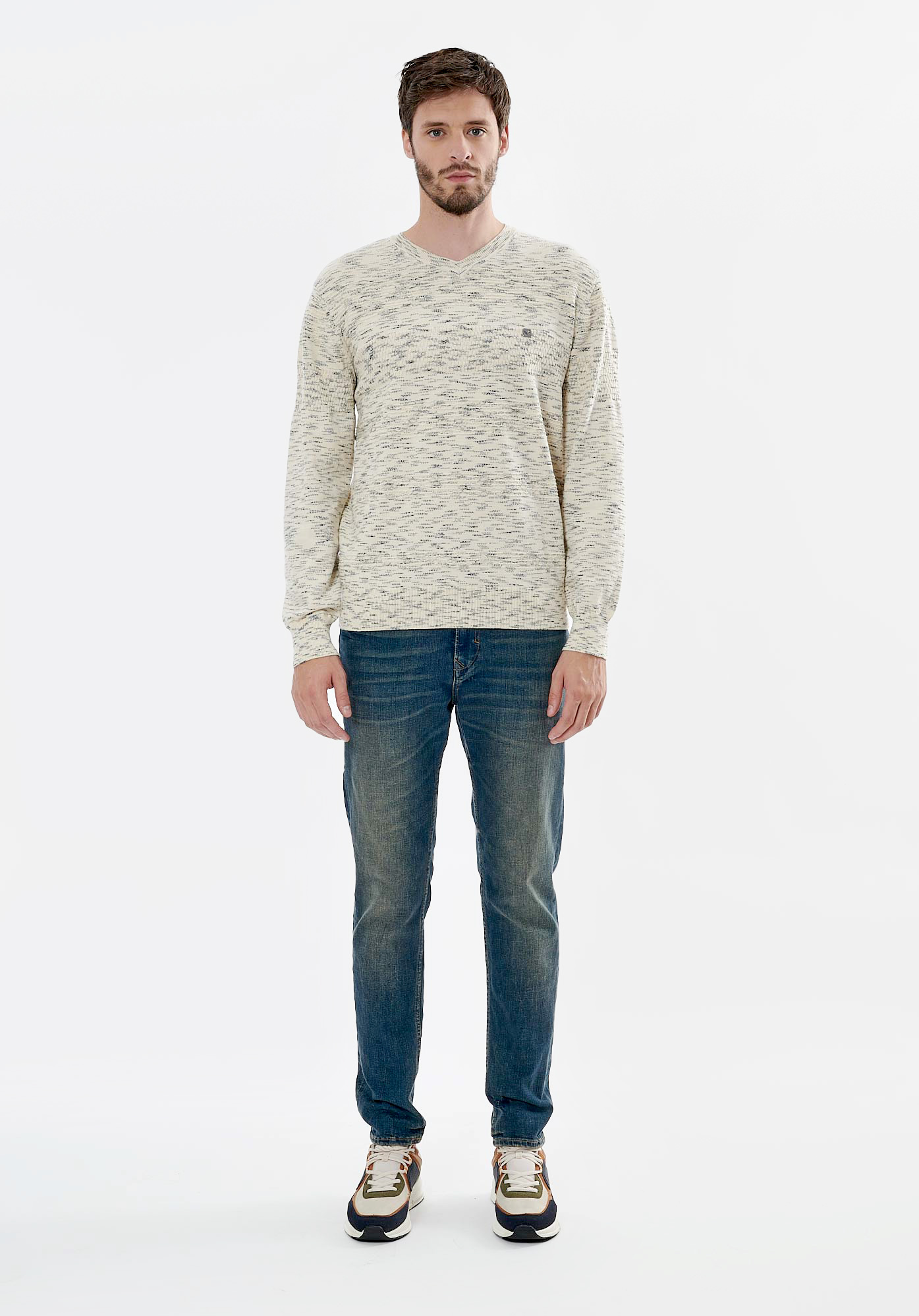 VIRGO  Pull écru homme