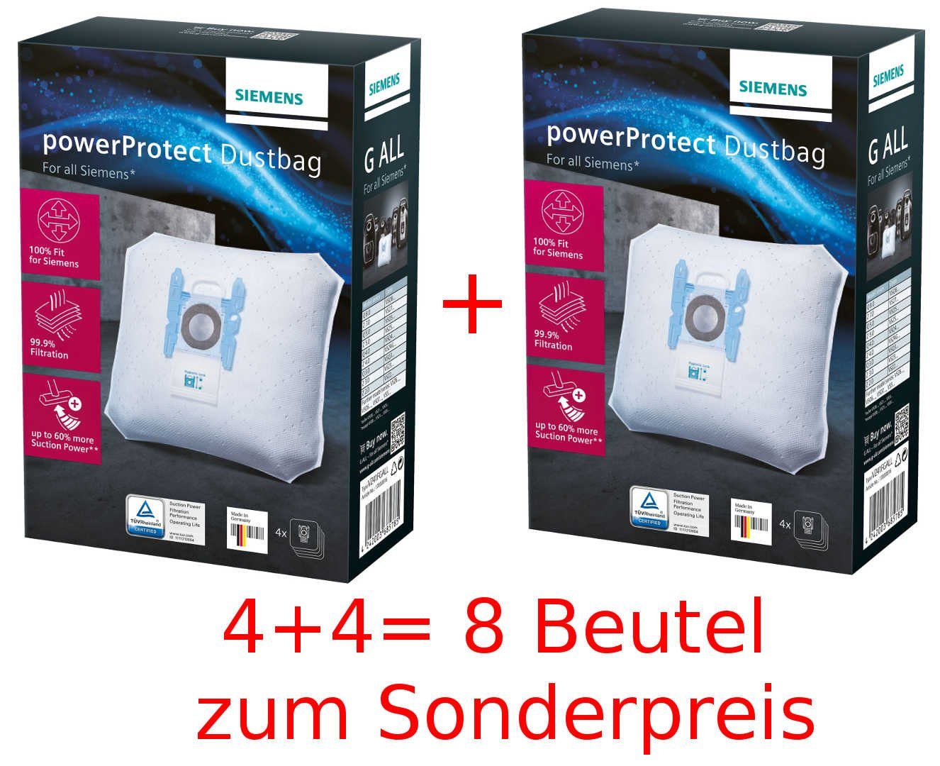 SIEMENS Staubsaugerbeutel Staubsaugerbeutel VZ41FGALL BBZ41FGALL, passend für Siemens, Bosch