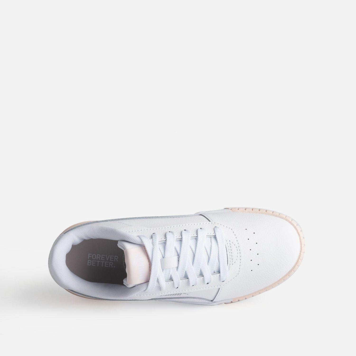 Tennis PUMA blanche et pêche à plateforme