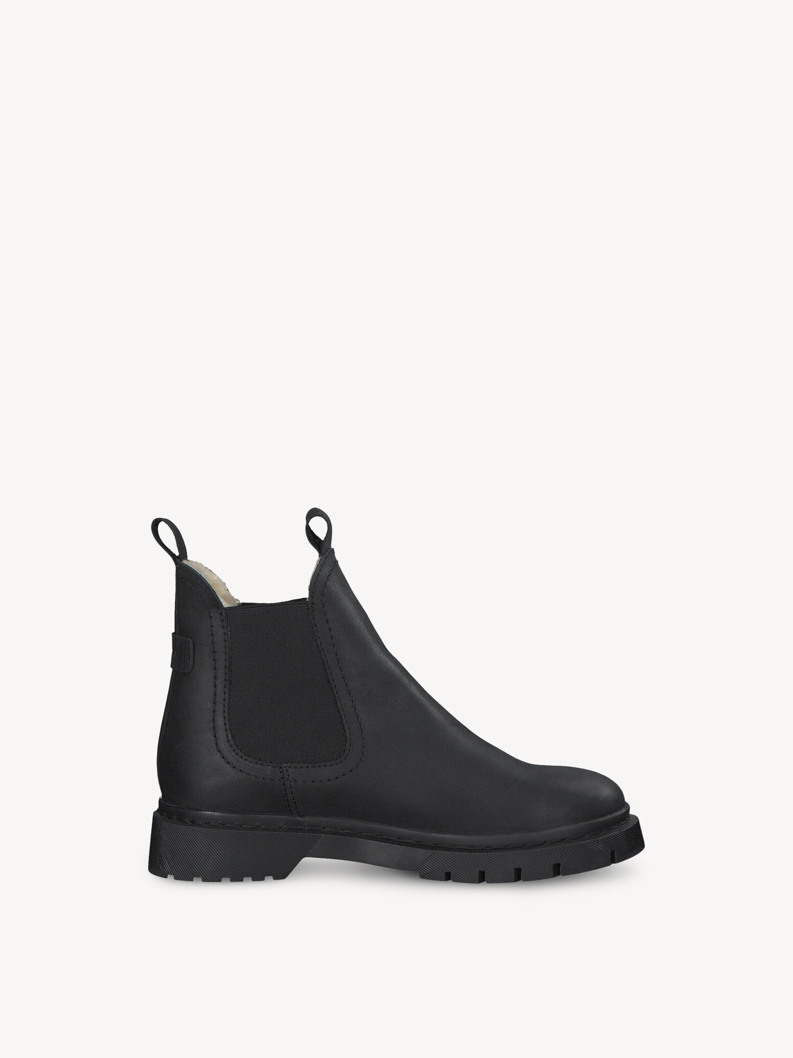 Bottine en cuir - noir doublure chaude