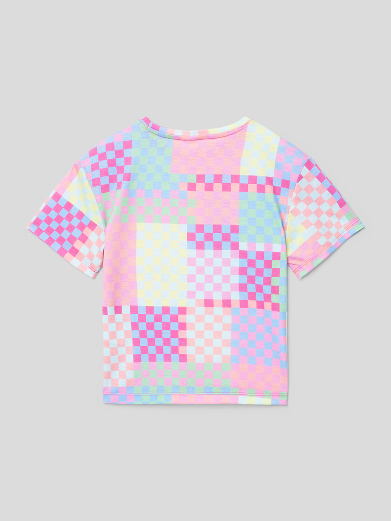 T-Shirt mit Allover-Muster in pink