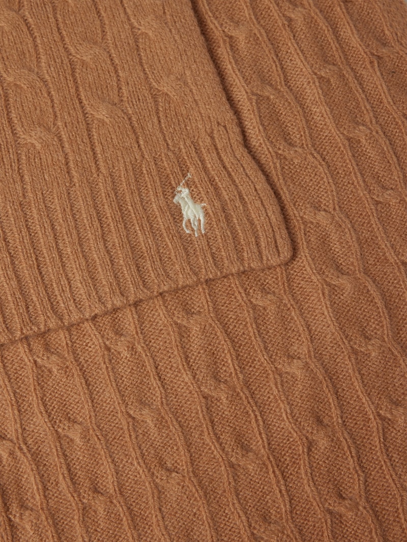 Schal mit Zopfmuster in camel