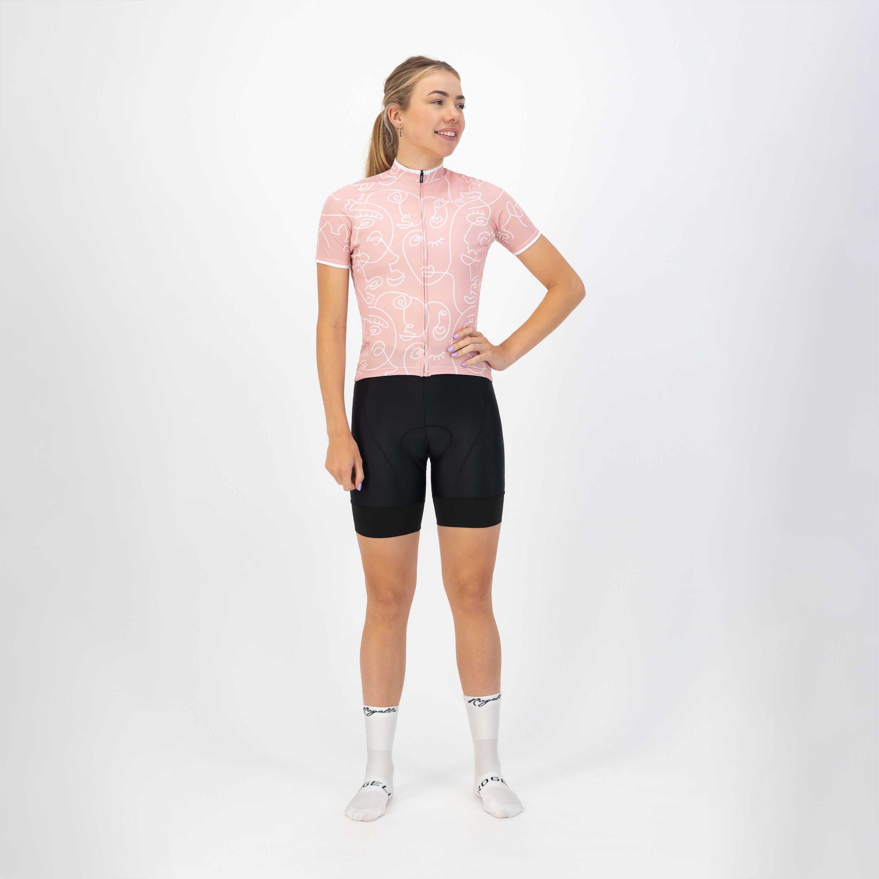 Rogelli Faces Rosa Damen Radtrikot Kurzarm