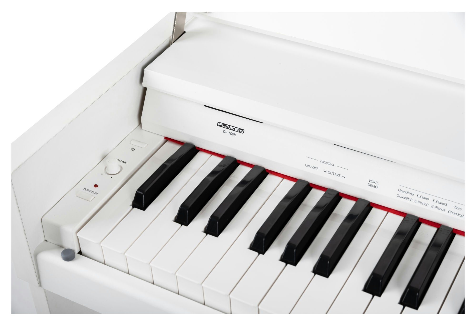 FunKey Digitalpiano DP-1088 E-Piano, (Spar-Set, 4 tlg., Inkl. Klavierbank, Kopfhörer und Schule), Schlankes Keyboard im Digitalpiano-Design
