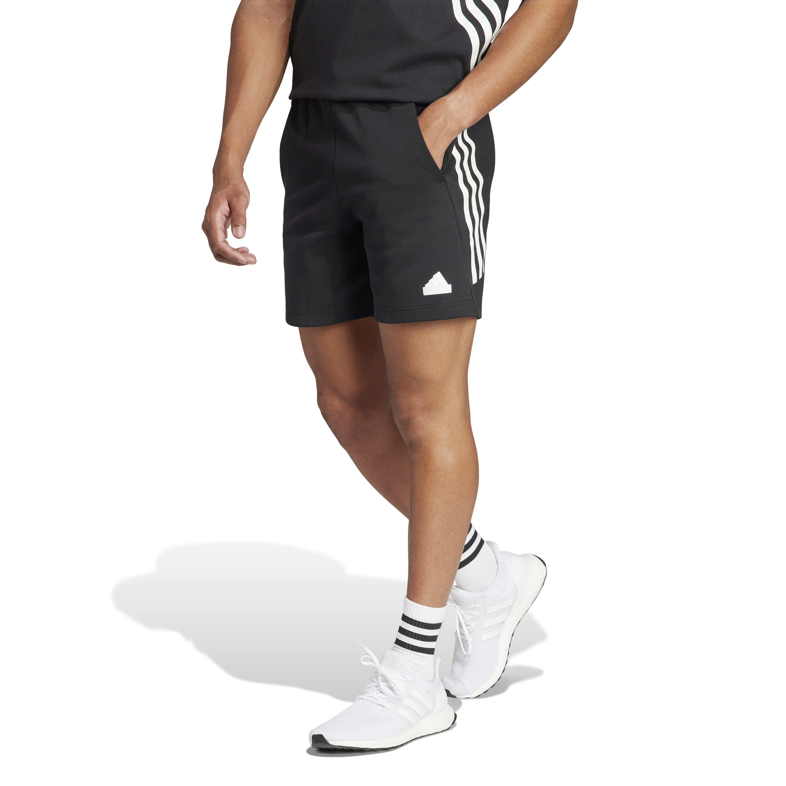 Future Icon 3 Stripes Shorts Herren - Schwarz, Weiß