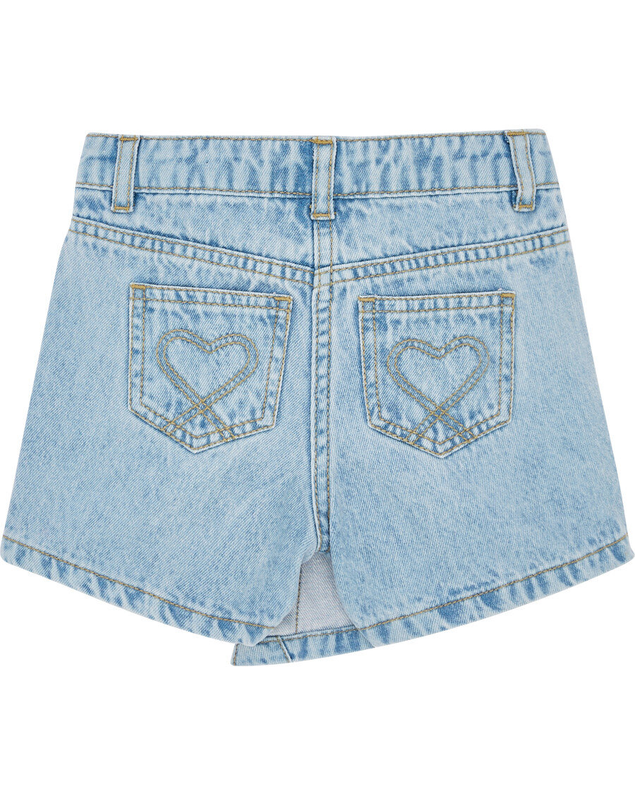 Jeans-Shorts mit Rockansatz