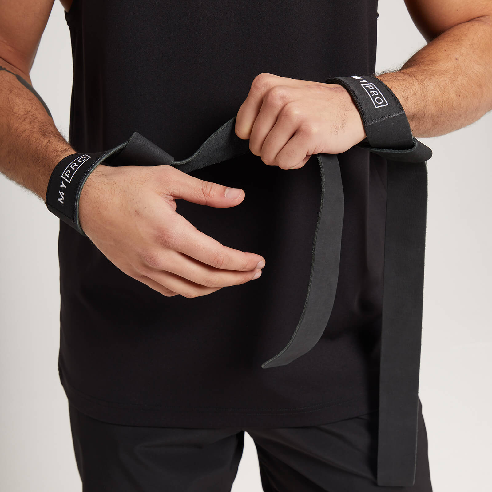 Sangles de traction en daim MYPRO – Noir