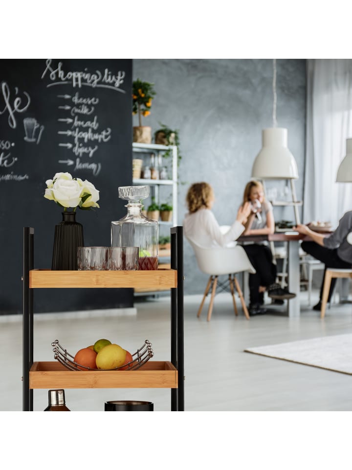 relaxdays Servierwagen in Natur - (B)37 x (H)69,5 x (T)34 cm günstig kaufen onesize