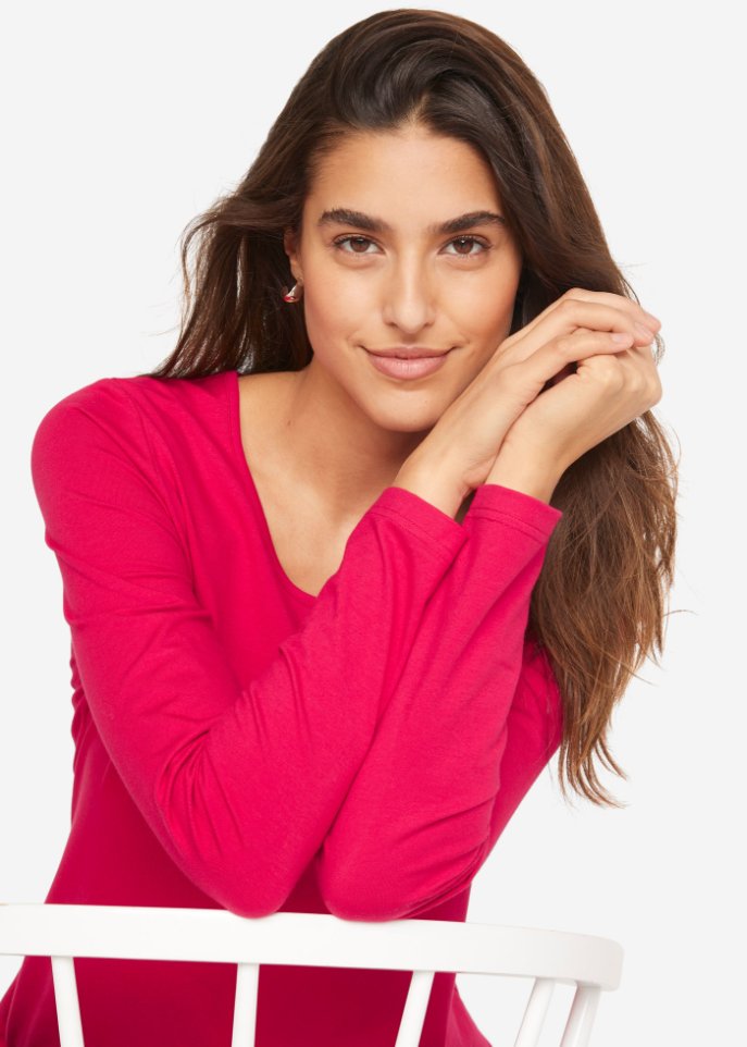 Langarmshirt mit Rundhalsausschnitt (2er Pack)