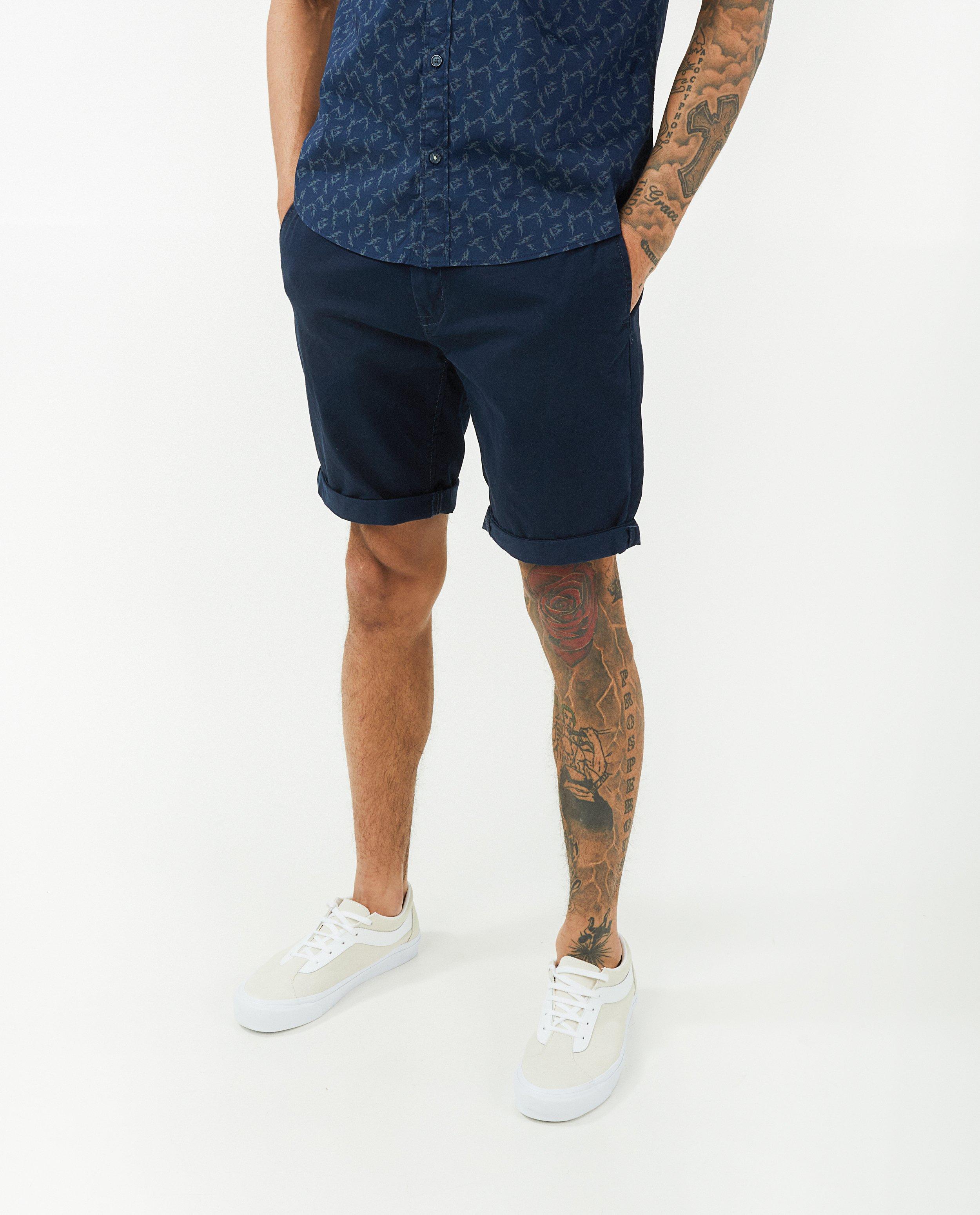 Pantaloni scurți Quarterback Blue, croială regulată, albastru închis