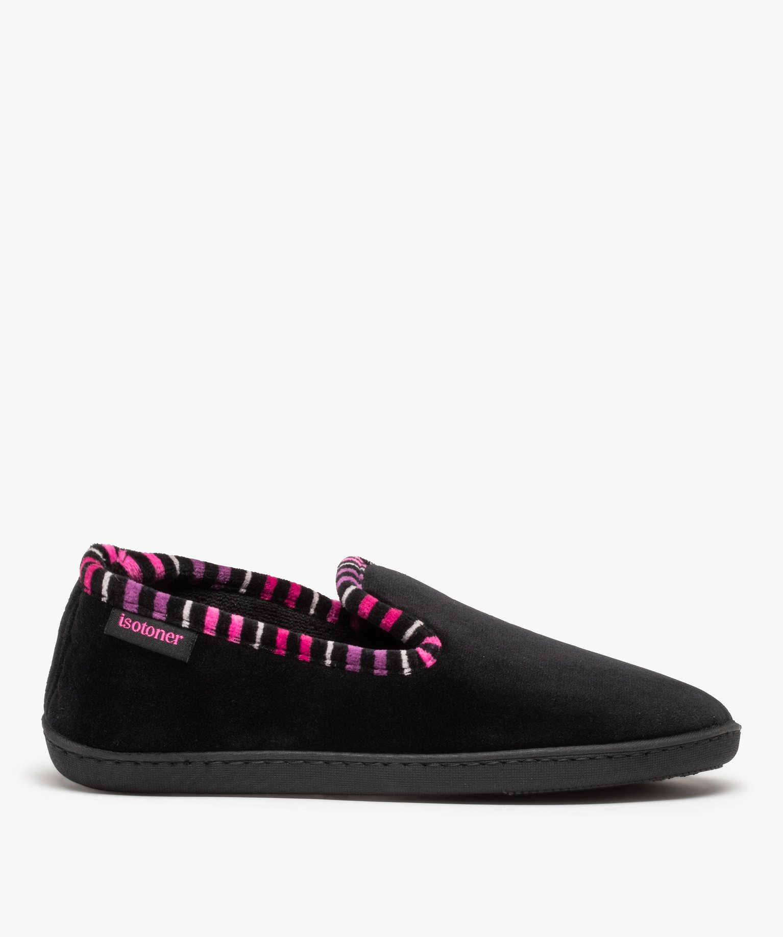 Pantoufles femme mules à talon en velours - Isotoner noir | GEMO