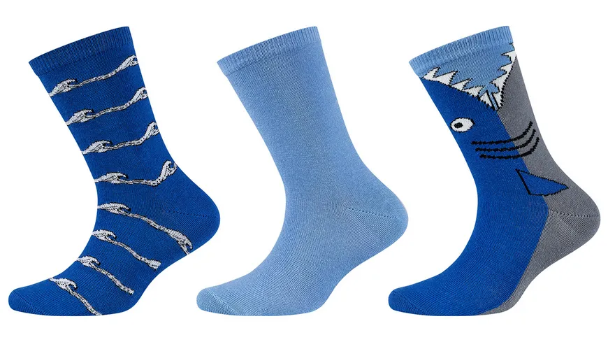 s.Oliver Kinder Boys Socken Originals Organic Motif 3er Pack blau