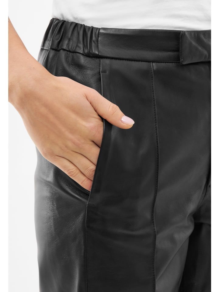 Bolongaro Trevor Lederhose PINTUCK in schwarz günstig kaufen