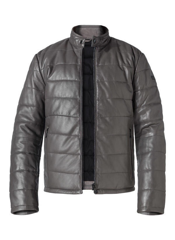 JOOP!, Lederjacke Stepo, Lammnappa wattiert, anthrazit