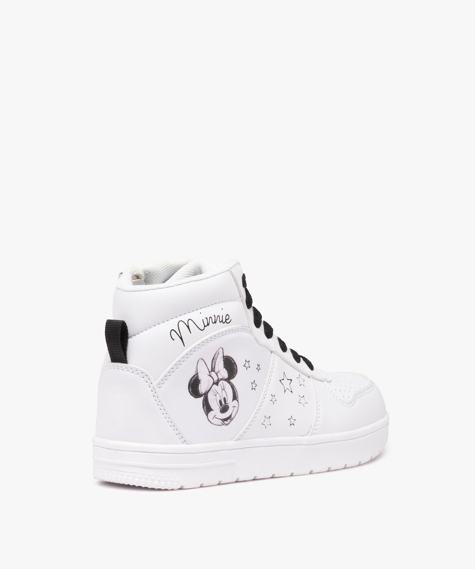 Baskets fille mid-cut à fermeture lacets et zip - Minnie blanc | GEMO