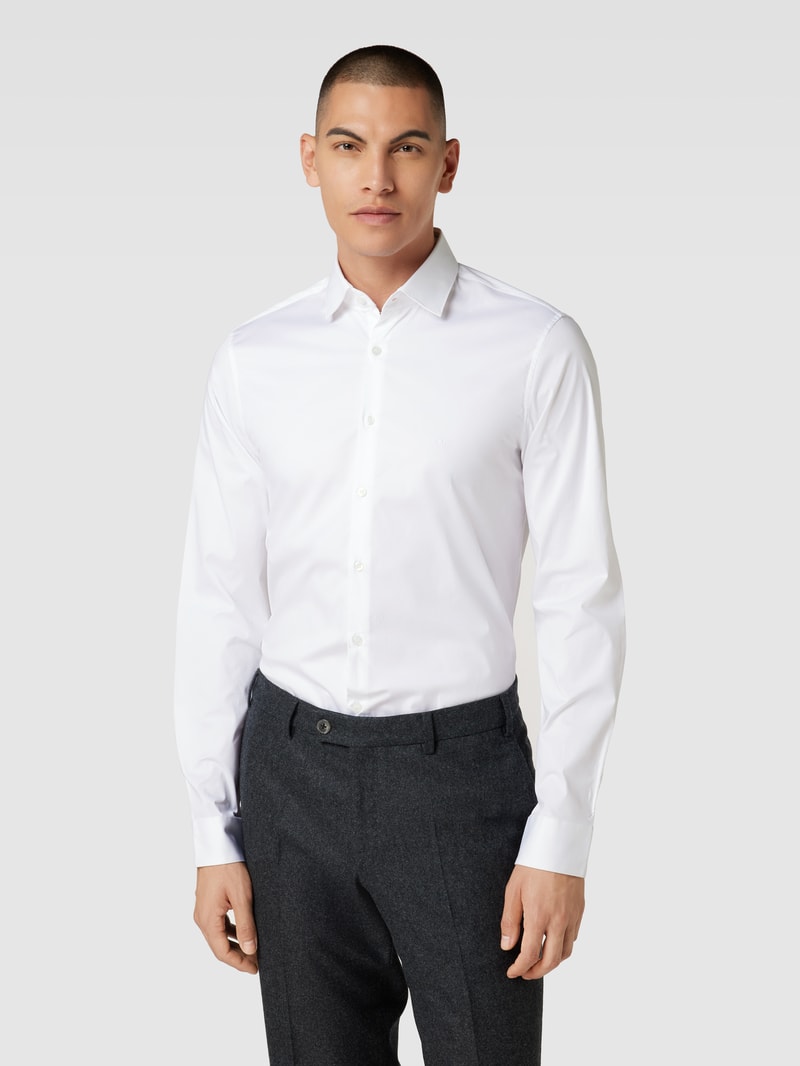 Slim Fit Business-Hemd mit Kentkragen Modell 'Bari' in weiß